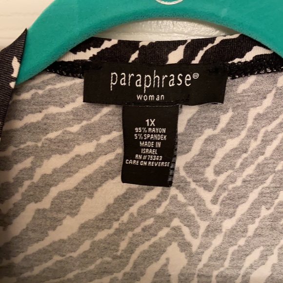 Paraphrase Women Zebra Cardigan Size 1X - Picture 3 of 3